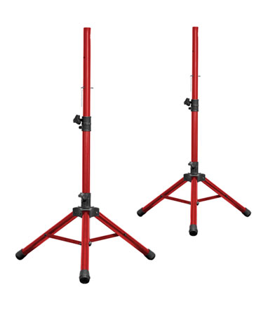 Technical Pro PT2R Heavy Duty Red Tripod PA DJ Speaker Stand (Pair)