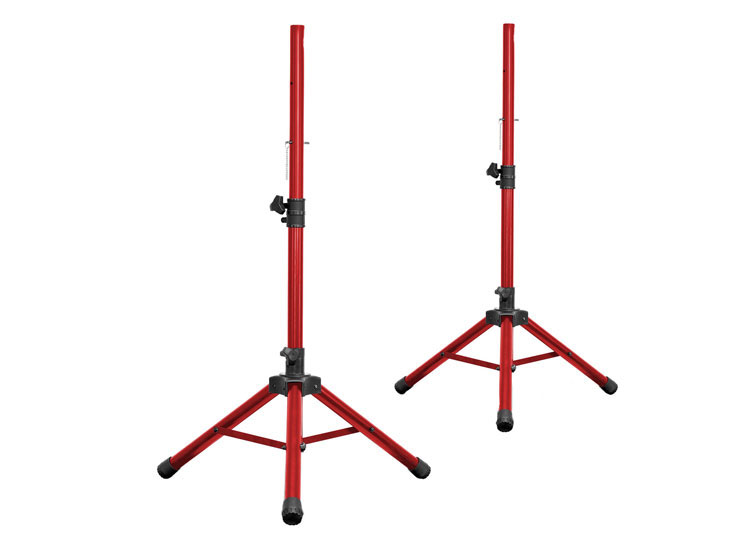 Technical Pro PT2R Heavy Duty Red Tripod PA DJ Speaker Stand (Pair)