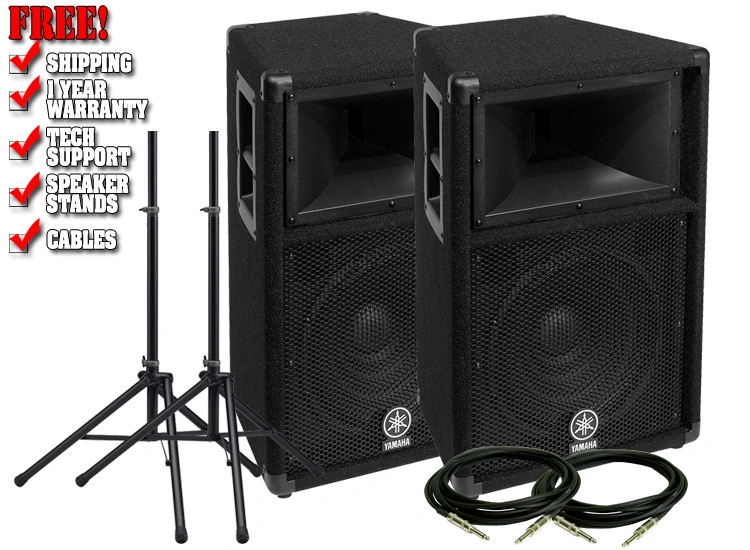 Yamaha S112V 12-inch 700W Passive Speaker Value Pack