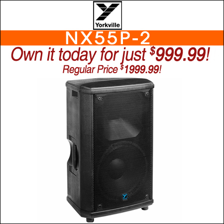 Yorkville NX55P-2 NX Series Active 12" 2000W Powered 2-Way PA Speaker W/Mixer