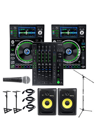 (2) Denon DJ SC5000M Prime & DJ X1800 Prime + (2) KRK RP5-G3 Rokit  + Microphone