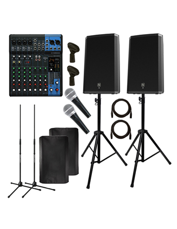 (2) Electro-Voice ZLX-15P with Yamaha MG10XU Mixer & Microphones Package