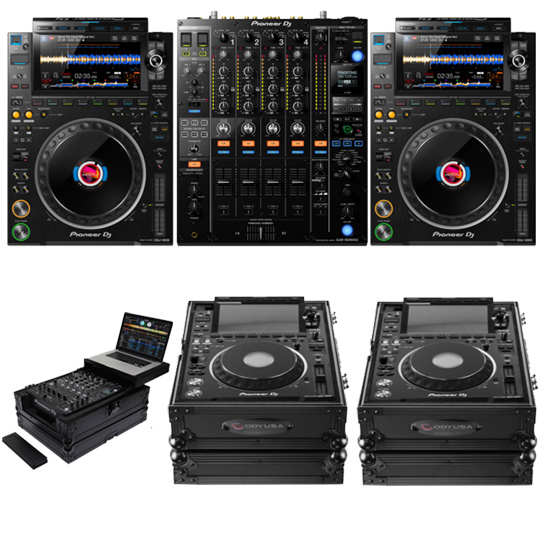 2) Pioneer DJ CDJ-3000 & DJM-900 NXS2 with Odyssey FZ3000BL 
