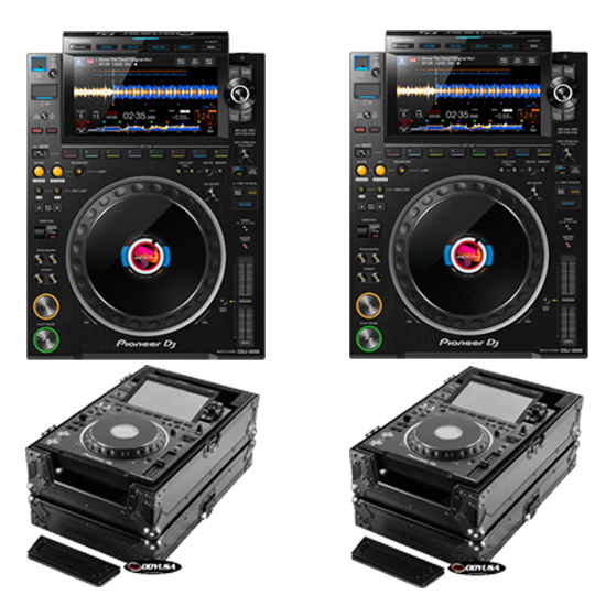 (2) Pioneer CDJ-3000 and Odyssey 810110 Package