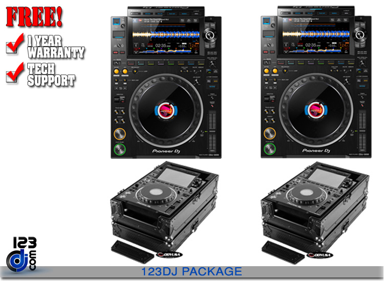 (2) Pioneer CDJ-3000 and Odyssey 810110 Package