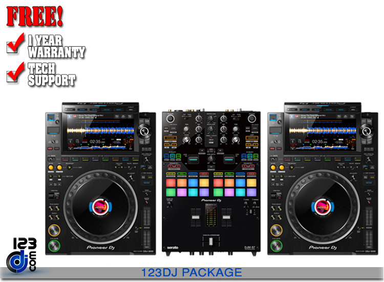 (2) Pioneer CDJ-3000 and Pioneer DJ DJM-S7 Package