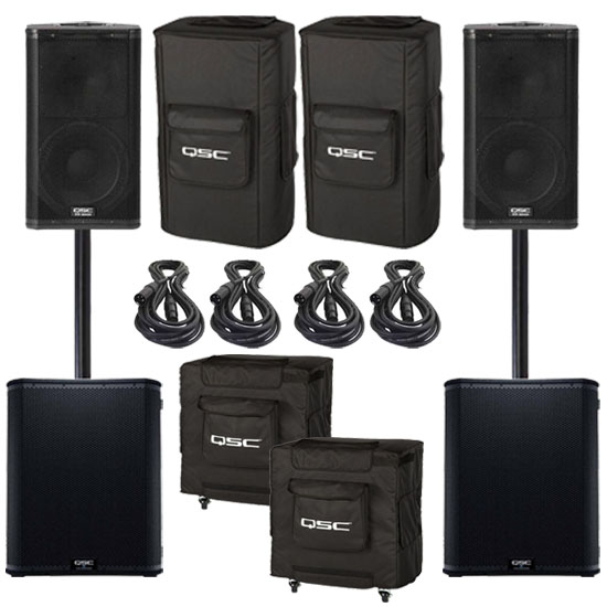 (2) QSC KW122 2-Way Multipurpose Active Speakers & (2) QSC KS118 18" Powered Subwoofers Package