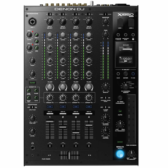 (2) Denon SC5000 Prime Media Players and X1850 Prime 4-Channel Club Mixer with Coffin Case Pro DJ Package