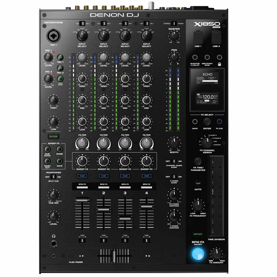 (2) Denon DJ SC6000 Prime Media Players and X1850 Prime 4-Channel Club Mixer with Coffin Case Pro DJ Package
