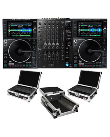 (2) Denon SC6000M Prime Media Players and X1850 Prime 4-Channel Club Mixer with ATA Cases Pro DJ Package