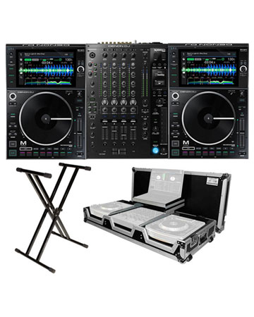 (2) Denon SC6000M Prime Media Players and X1850 Prime 4-Channel Club Mixer with Coffin Case Pro DJ Package