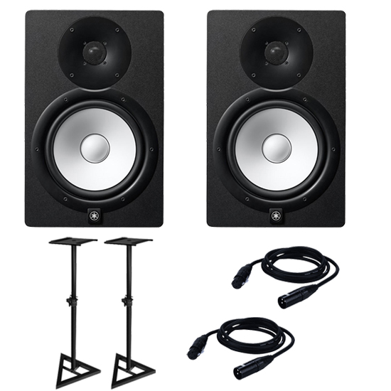 (2) Yamaha HS8 & Jamstand JSMS70 Pair with XLR Cables Package