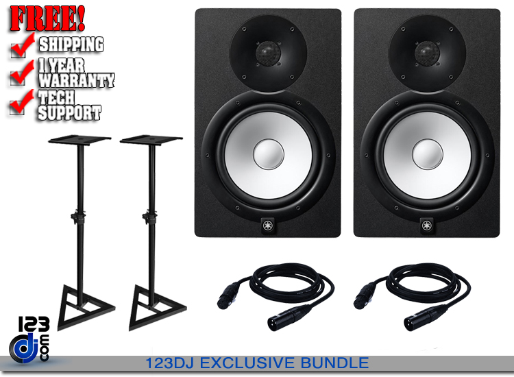 (2) Yamaha HS8 & Jamstand JSMS70 Pair with XLR Cables Package