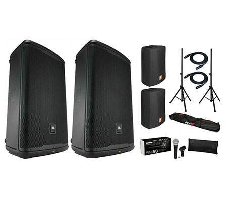 2x EON715 Speakers 2X EON715-CVR and SM58LC MIC