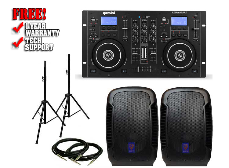 Gemini CDM-4000BT & Technical Pro Lion 12" Pack