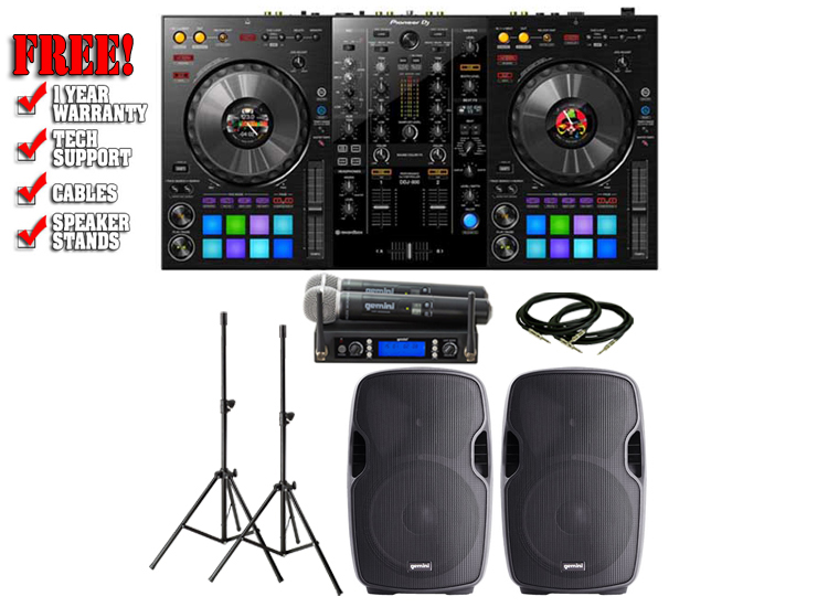 Pioneer DDJ 800 & Gemini AS-10P with Gemini UHF-6200M Pack