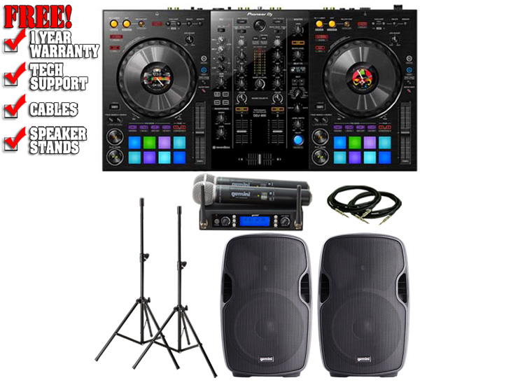 Pioneer DDJ 800 & Gemini AS-12P with Gemini UHF-6200M Pack