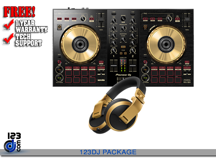 Pioneer DJ DDJ-SB3-N Gold & HDJ-X5BT-N Gold Pack