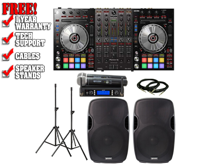 Pioneer DDJ-SX3 Gemini AS-15P and UHF-6200M Pack