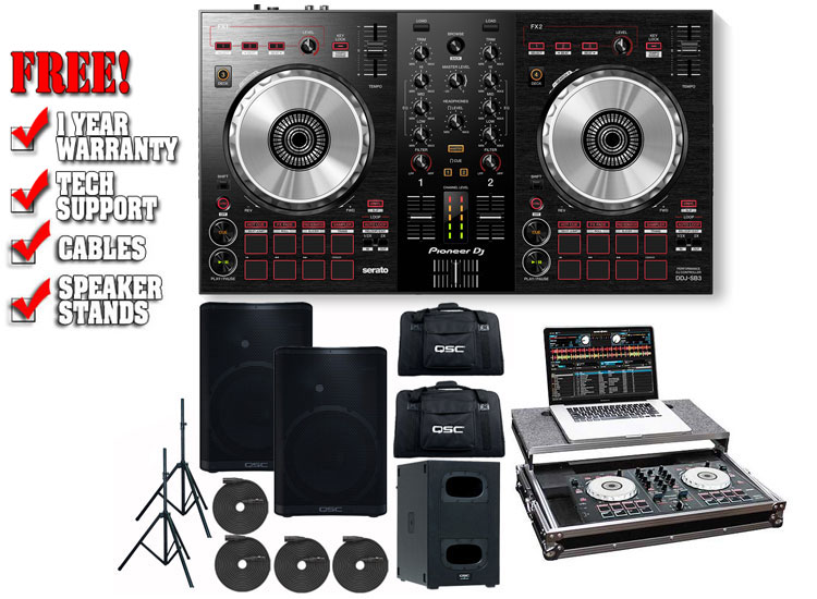 Pioneer DDJ-SB3 and QSC CP12 & KS112 Package