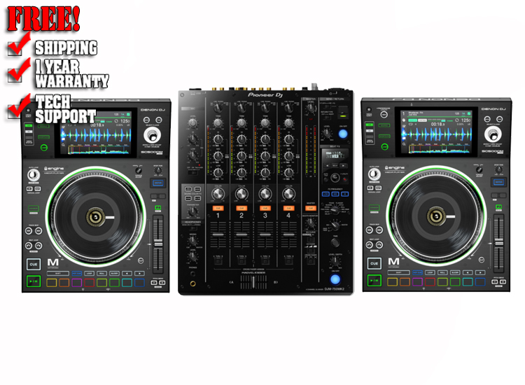 Denon DJ SC5000M Pioneer DJ DJM-750MK2 Mixer Bundle