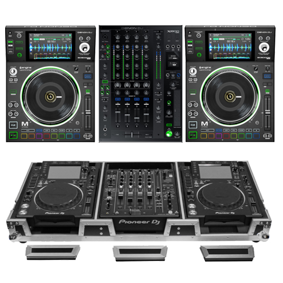 Denon DJ SC5000M X1800 Mixer Odyssey FZ12CDJWXD Coffin Bundle