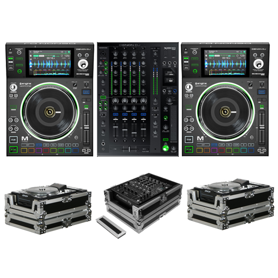 Denon DJ SC5000M X1800 Mixer Odyssey FZCDJ & FZ12MIXXD Cases Bundle