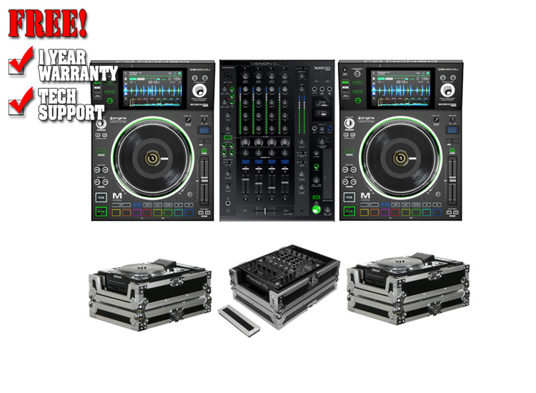 Denon DJ SC5000M X1800 Mixer Odyssey FZCDJ & FZ12MIXXD Cases Bundle