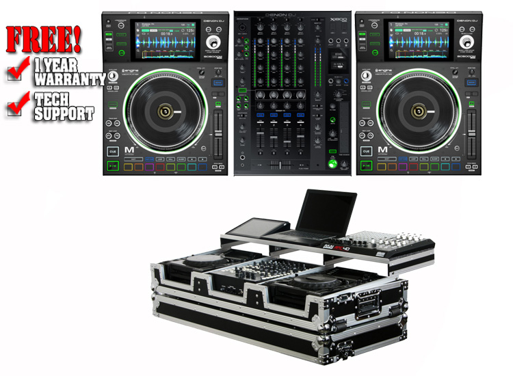 Denon DJ SC5000M X1800 Odyssey FZGSP12CDJW Coffin Bundle