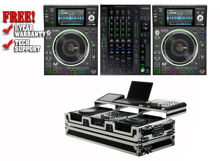 Denon DJ SC5000M X1800 Odyssey FZGSP12CDJW Coffin Bundle