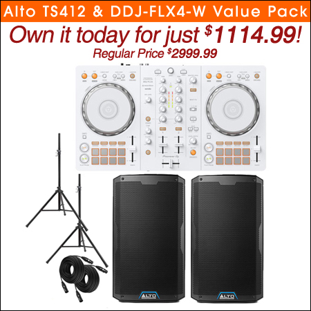 Alto TS412 & Pioneer DJ DDJ-FLX4 White Value Pack