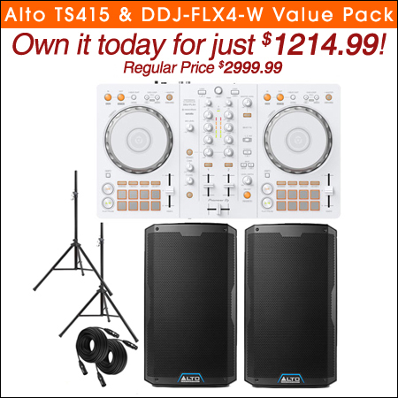 Alto TS415 & Pioneer DJ DDJ-FLX4 White Value Pack