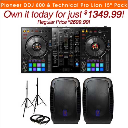 Pioneer DDJ 800 & Technical Pro Lion 15" Pack