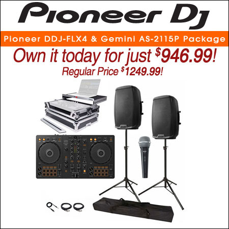  Pioneer DDJ-FLX4 and Gemini AS-2115P Package