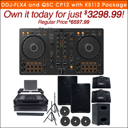 Pioneer DDJ-FLX4 and QSC CP12 with KS112 Package