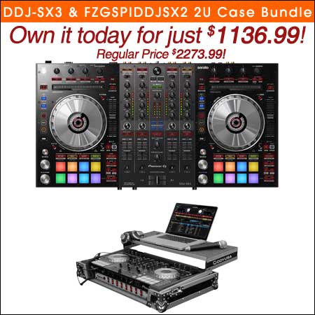 PIONEER DJ DDJ-SX3 + ODYSSEY FZGSPIDDJSX2 2U Case Bundle