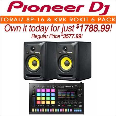 Pioneer TSP-16 Toraiz SP-16 Sampler & (2) KRK Rokit 6 G3 RP6G3 6" Powered Studio Monitors Package