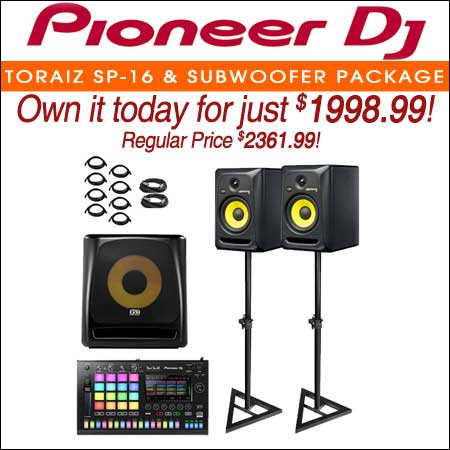 Pioneer TSP-16 Toraiz SP-16 Professional Sampler with KRK 6" Powered Studio Monitors & Subwoofer Package 