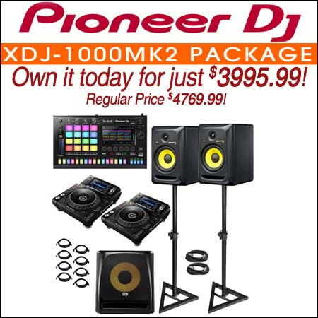 Pioneer XDJ-1000MK2 with Toraiz SP-16 sampler and KRK Studio Monitors DJ Package 