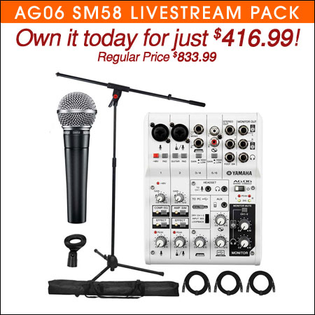  Yamaha AG06 Mixer Livestream Pack