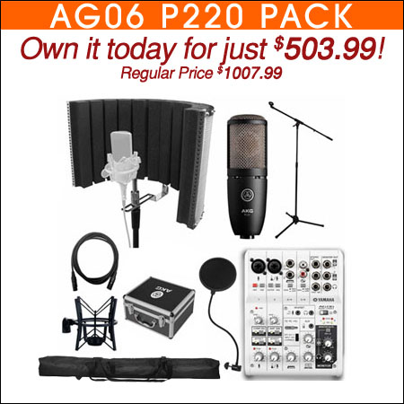 Yamaha AG06 Mixer with AKG P220 Pack