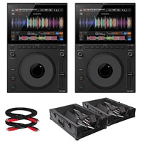 AlphaTheta CDJ-1500X 2-Pack with Black Flight Cases