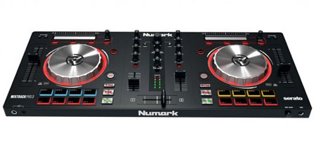 Numark MixTrack Pro 3 Controller and Gemini AS-15P Powered Speakers DJ Package