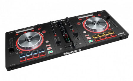 Numark MixTrack Pro 3 Controller and Gemini AS-15P Powered Speakers DJ Package