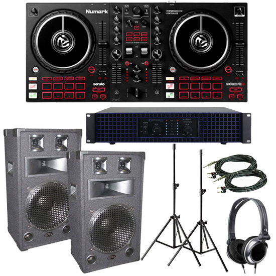 Numark Mixtrack Pro FX and VEI V1200 with Technical Pro AX1200 Package