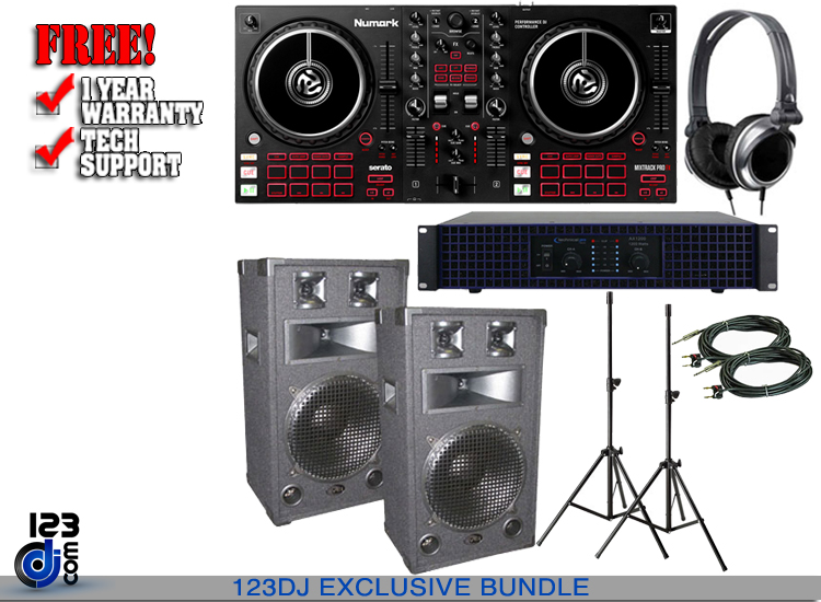 Numark Mixtrack Pro FX and VEI V1200 with Technical Pro AX1200 Package