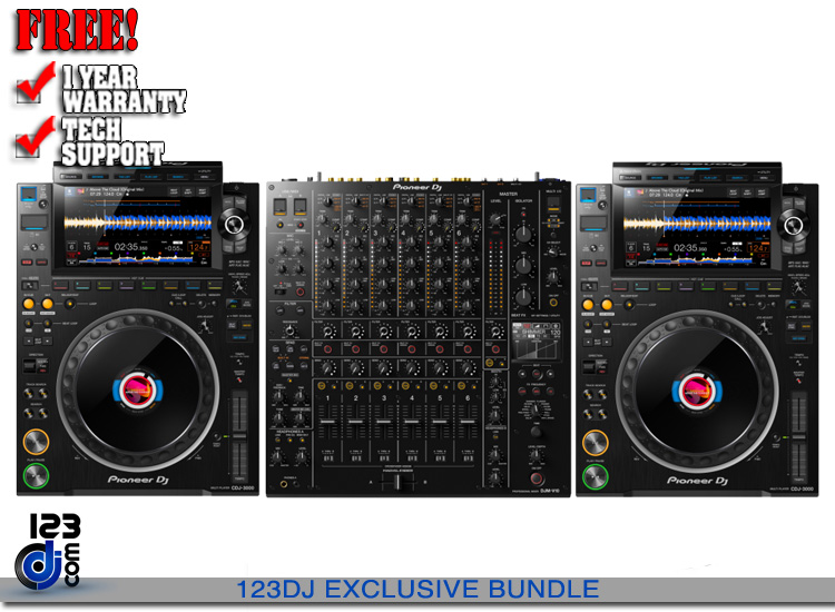 (2) Pioneer DJ CDJ-3000 & Pioneer DJ DJM-V10 Bundle