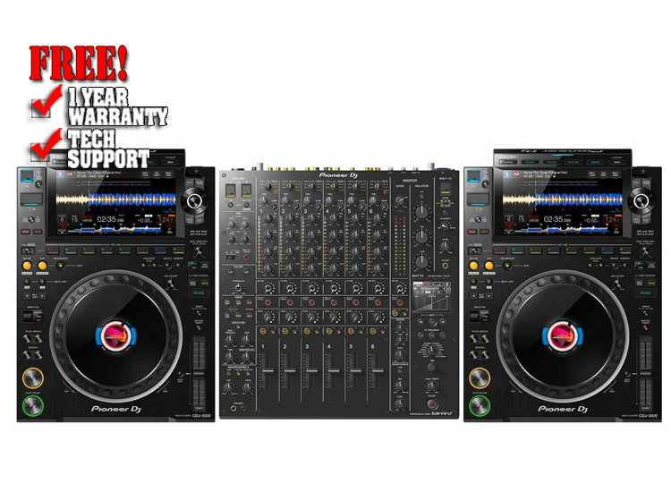 Pioneer CDJ-3000 Flagship Rekordbox Club DJ Multi Players w DJM-V10-LF & Cases