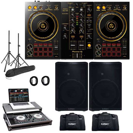 Pioneer DDJ-400 and QSC CP12 with Odyssey FRGSPIDDJSB Package