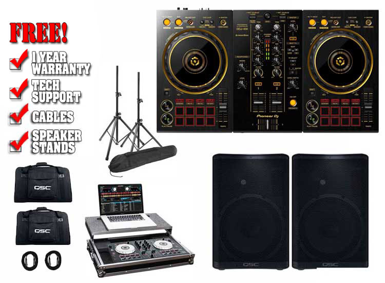 Pioneer DDJ-400 and QSC CP12 with Odyssey FRGSPIDDJSB Package